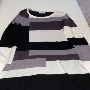 Black grey white dress